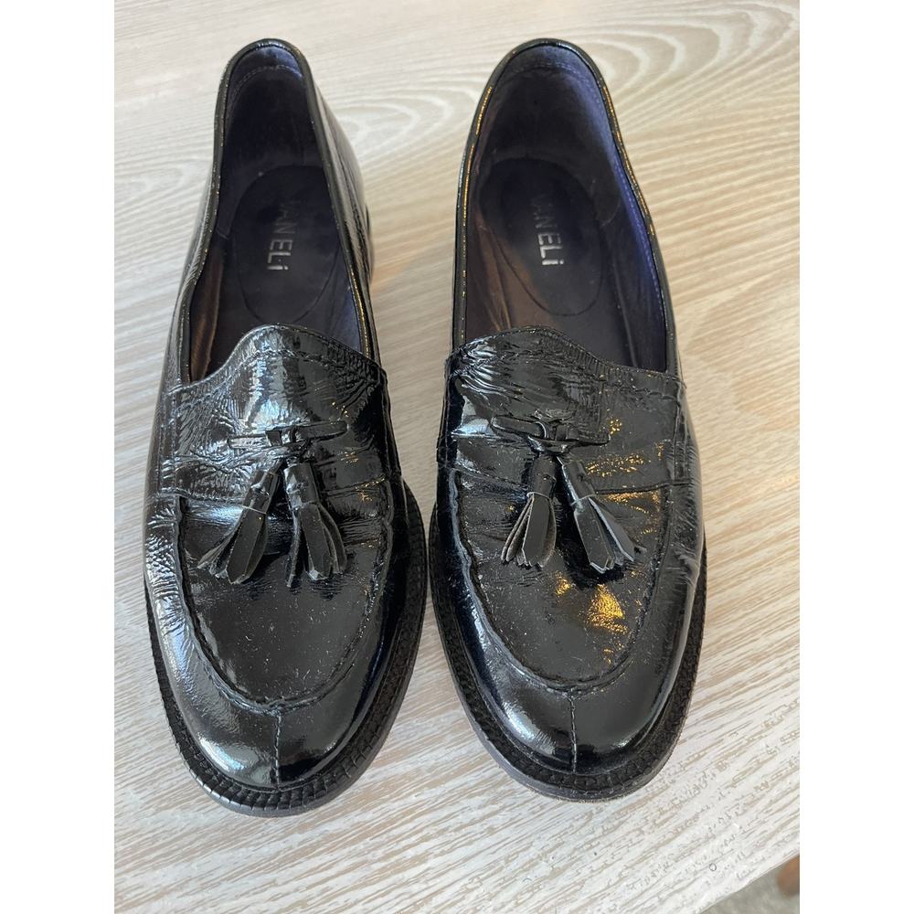 Vaneli Black Patent Leather‎ Loafers with Tassels Women’s Slip-on Shoes Size 7.5 - Picture 5 of 5